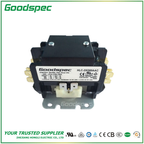 HLC-2XQ00AAC-003.jpg GC-2XQ00AAC(2P/20A/24VAC) Definite Purpose Contactor