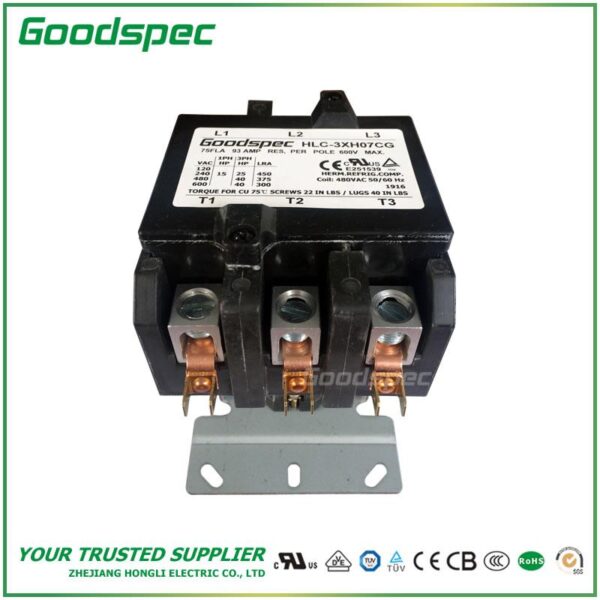 HLC-3XH07CG(3P/75A/480VAC) Definite Purpose Contactor